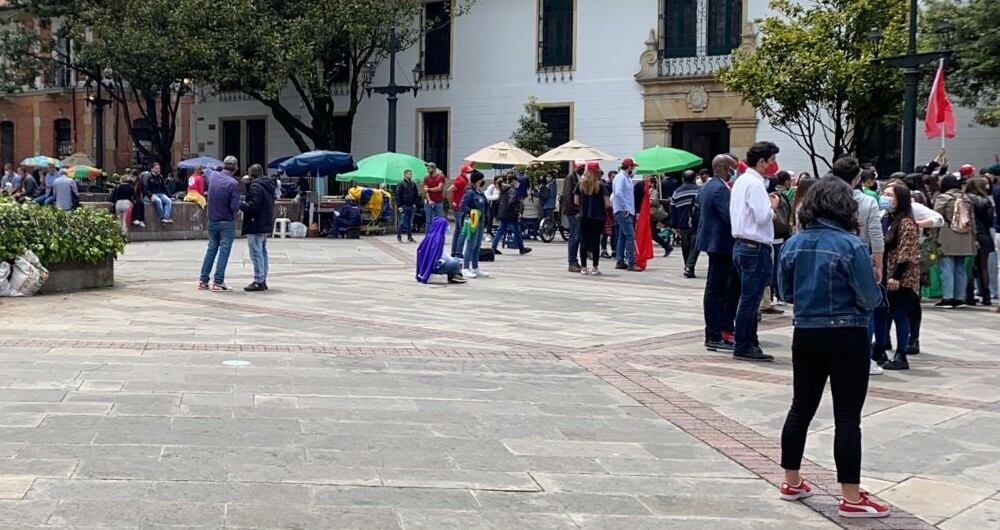 Acto de la Coalición de la Esperanza, en el centro de Bogotá