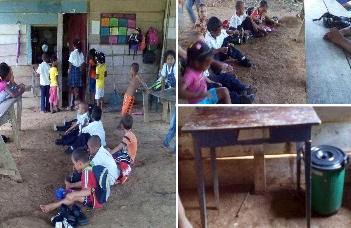 El restaurante escolar fue construido, en madera, por la misma comunidad hace cuatro años.