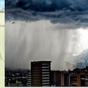 Mapa de Colombia e imagen de lluvias en el país
