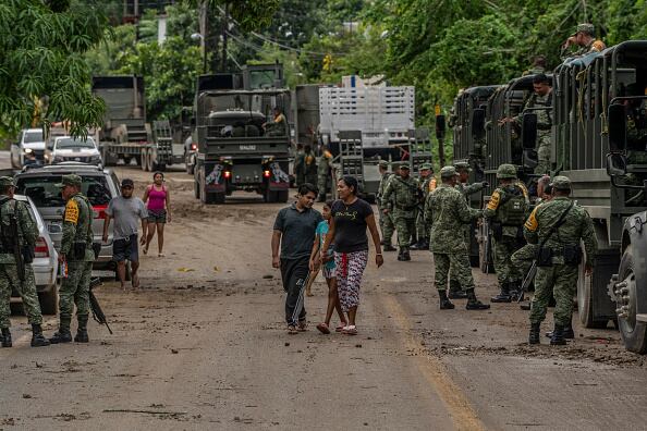 El huracán Otis tocó tierra el miércoles en la ciudad turística de Acapulco como tormenta de categoría 4, la más fuerte que jamás haya azotado la costa del Pacífico de México. Fotógrafo: Alejandro Cegarra/Bloomberg vía Getty Images