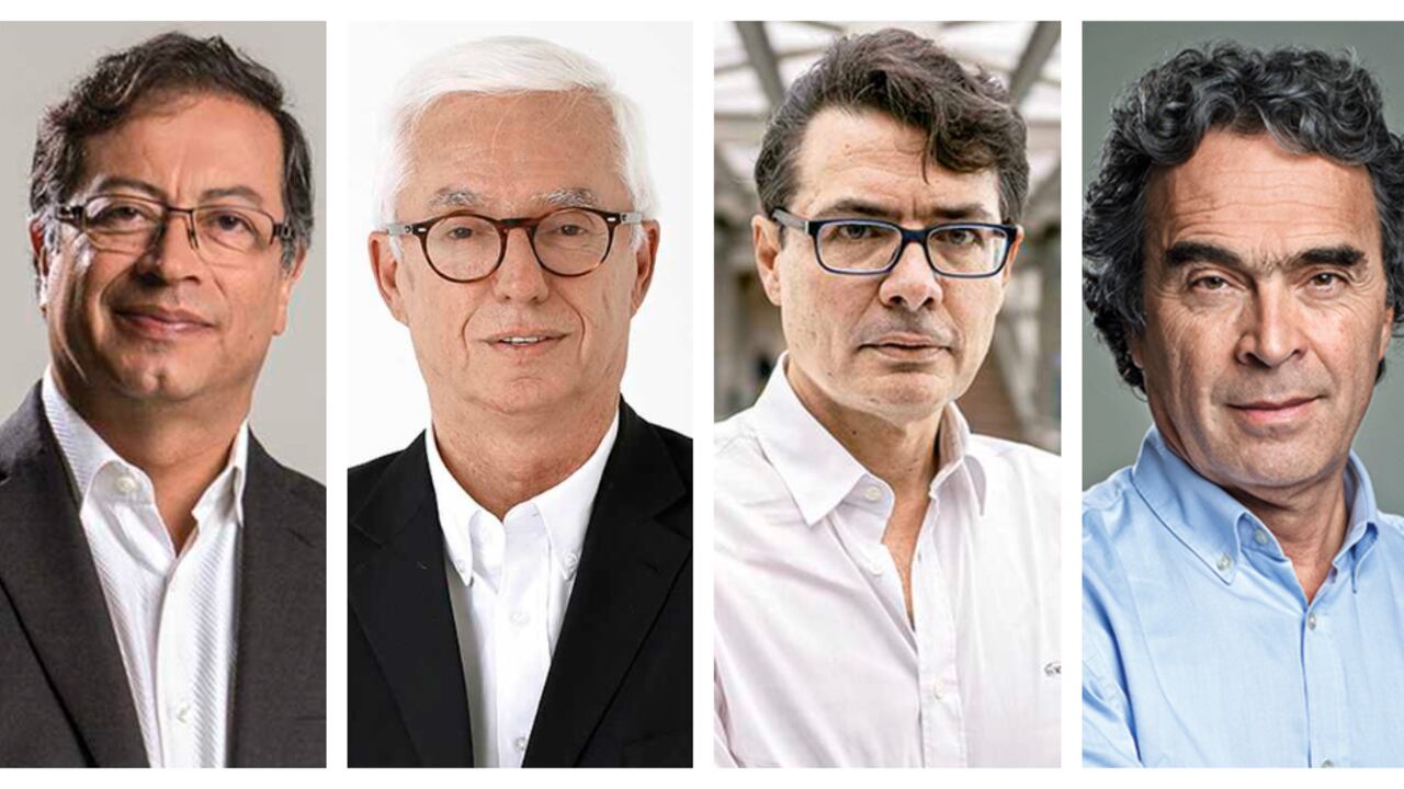 Gustavo Petro, Jorge Robledo, Alejandro Gaviria y Sergio Fajardo.