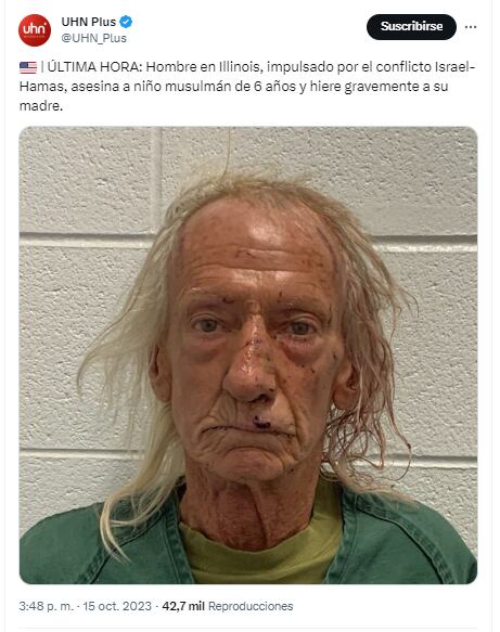 Hombre en Illinois, impulsado por el conflicto Israel-Hamas, asesina a niño musulmán de 6 años