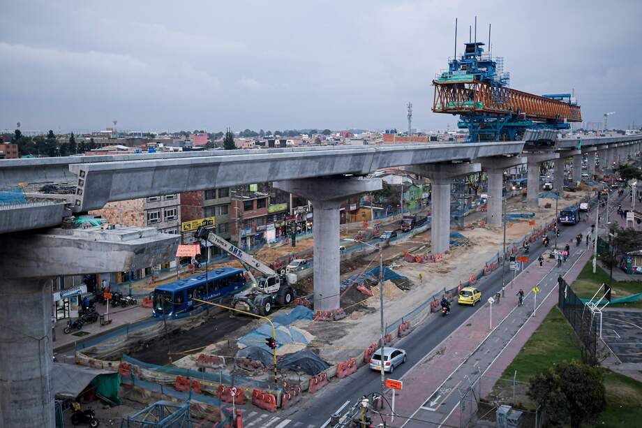 Avance de obras del metro de Bogotá.