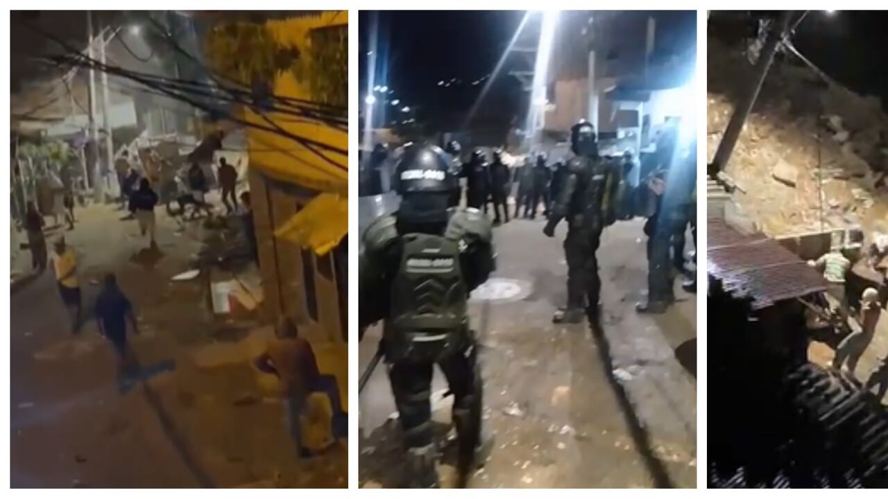 Encapuchados protestaron en Altavista, donde la Alcaldía de Medellín evacúa a habitantes de viviendas en alto riesgo.