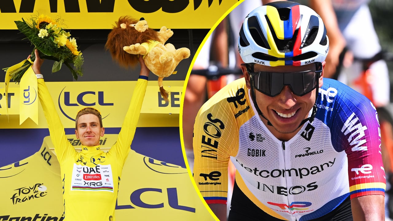 Tadej Pogacar, campeón del Tour de Francia 2026, y Egan Bernal, el mejor colombiano.