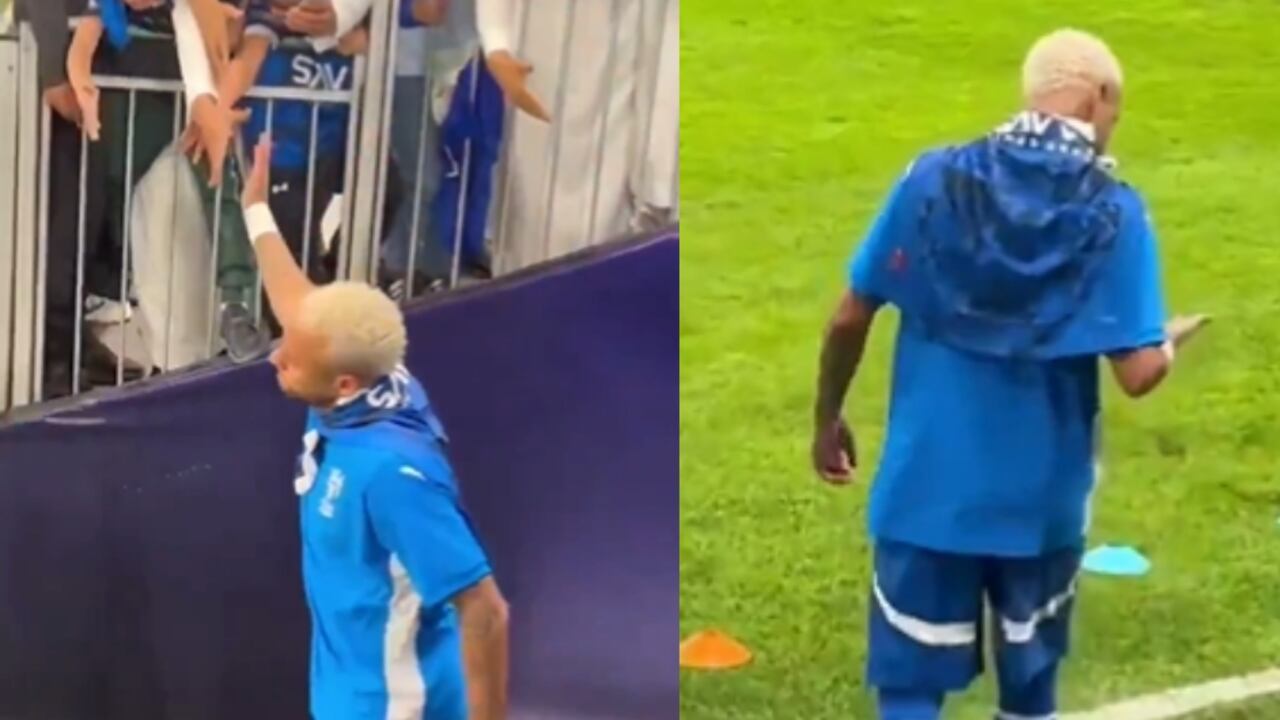 Neymar mientras salía a la cancha.