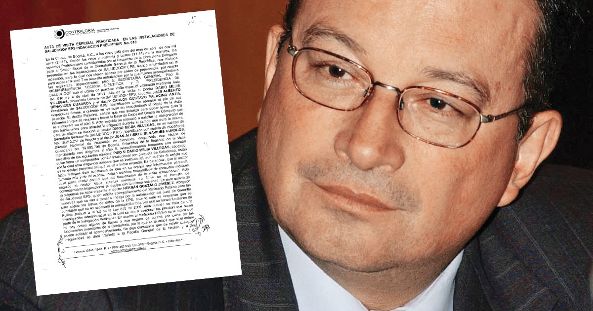 Darío Mejía Secretario de Saludcoop - El acta de la visita de los investigadores de la Contraloría recoge los momentos más tensos de la revisión de los computadores.