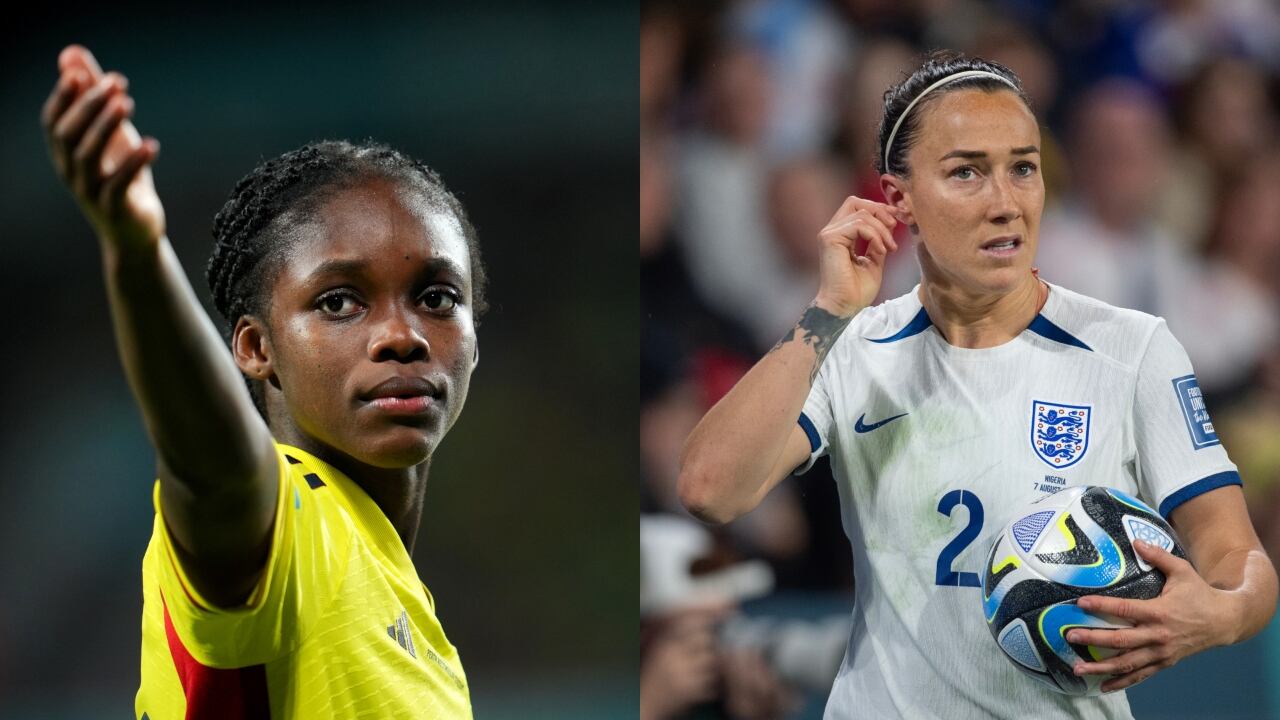 Linda Caicedo y Lucy Bronze en el Mundial 2023