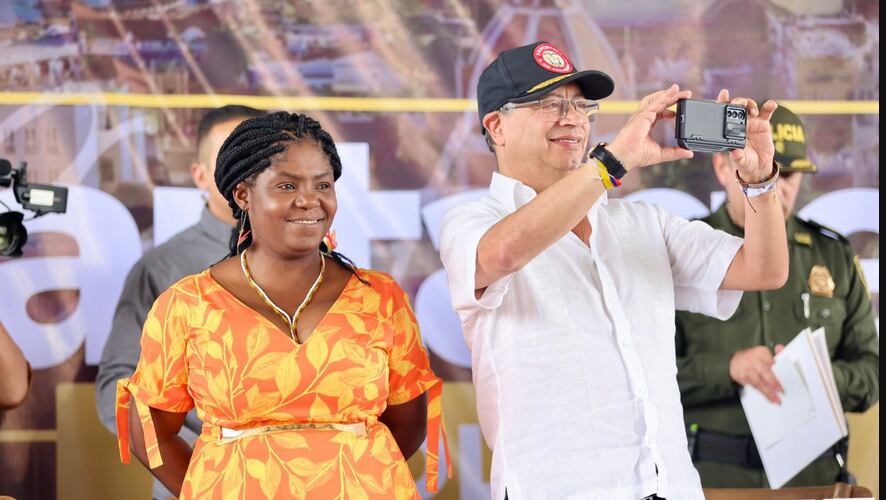 La vicepresidenta, Francia Márquez, y el presidente, Gustavo Petro, en Cartagena