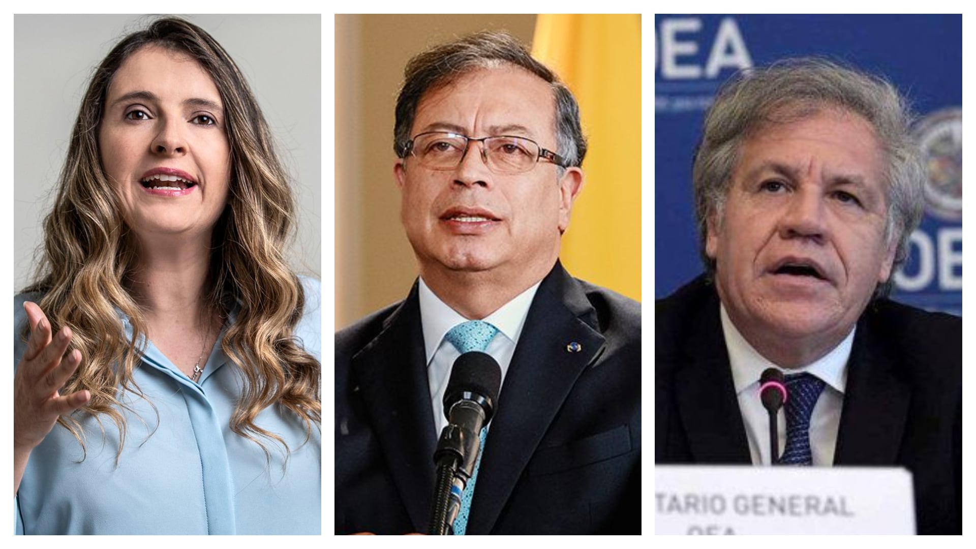 Paloma Valencia, Gustavo Petro y Luis Almagro