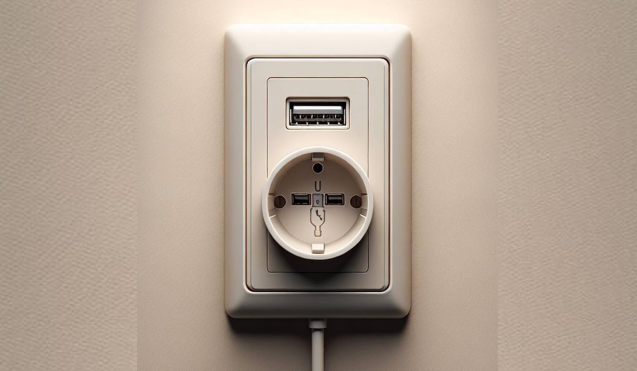 Imagen creada con IA de un Enchufe USB