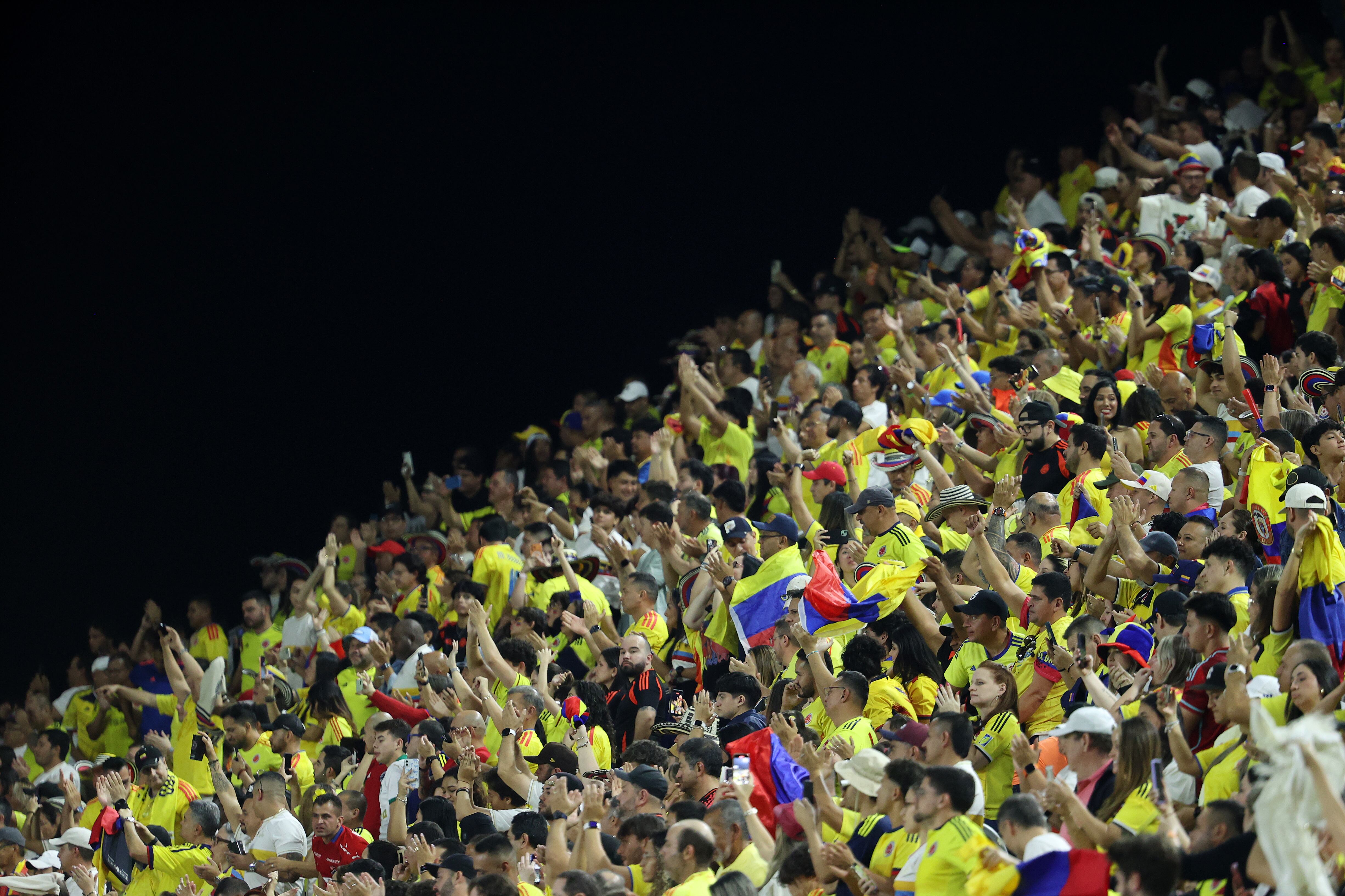 La hinchada colombiana copó el Chase Stadium de Fort Lauderdale para ver a la Selección.