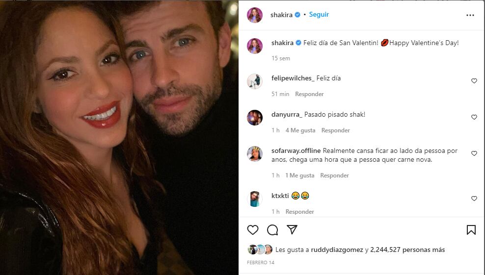 Última foto de la pareja en redes sociales.