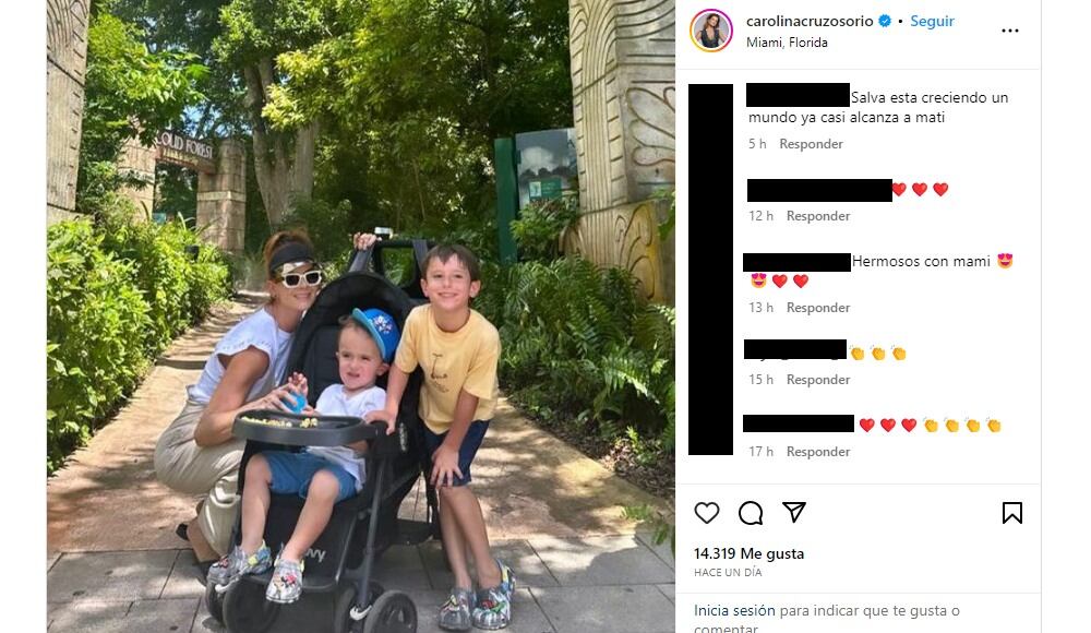 La presentadora estaría en Miami con sus pequeños.