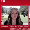 Vicky Dávila, directora de SEMANA, en su entrevista con Carlos Rivas, expresidente de Fecode, y Fabio Arias, fiscal general de la CUT