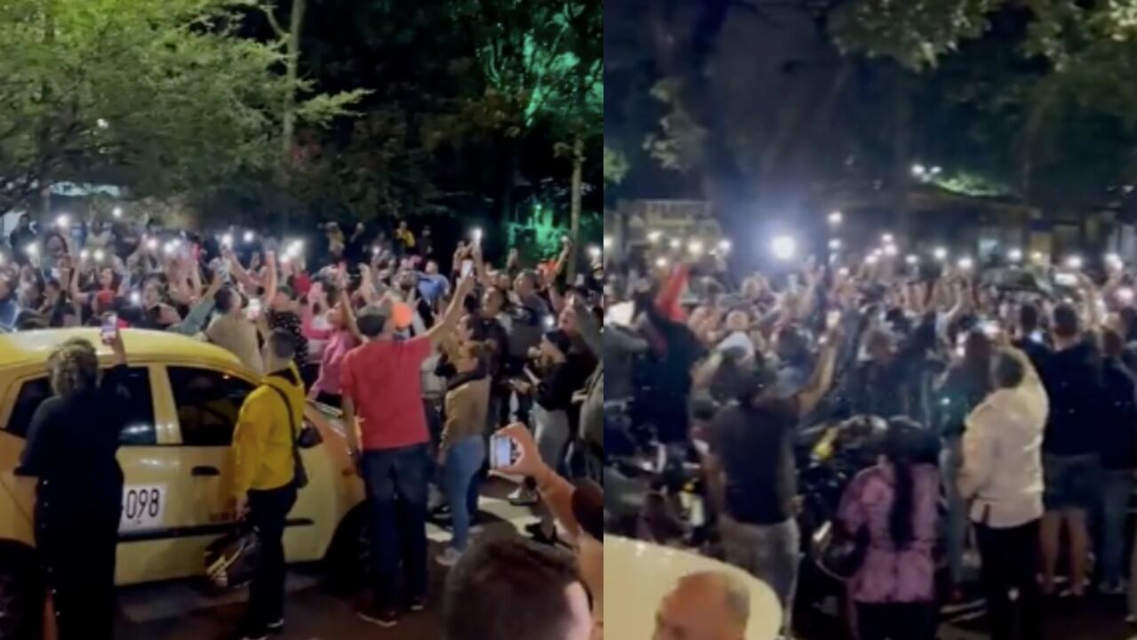 Seguidores de Darío Gómez a las afueras del centro hospitalario.
