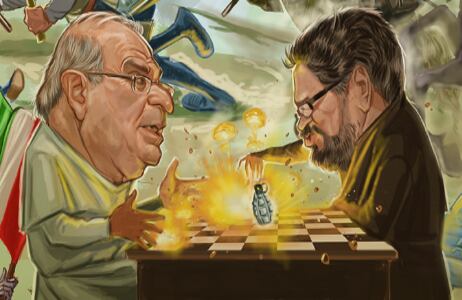 Humberto de la Calle e Iván Márquez. Mantuvieron al país en vilo ante el ajedrez de la paz. La partida no estuvo libre de polémicas y, a veces, de movimientos violentos.