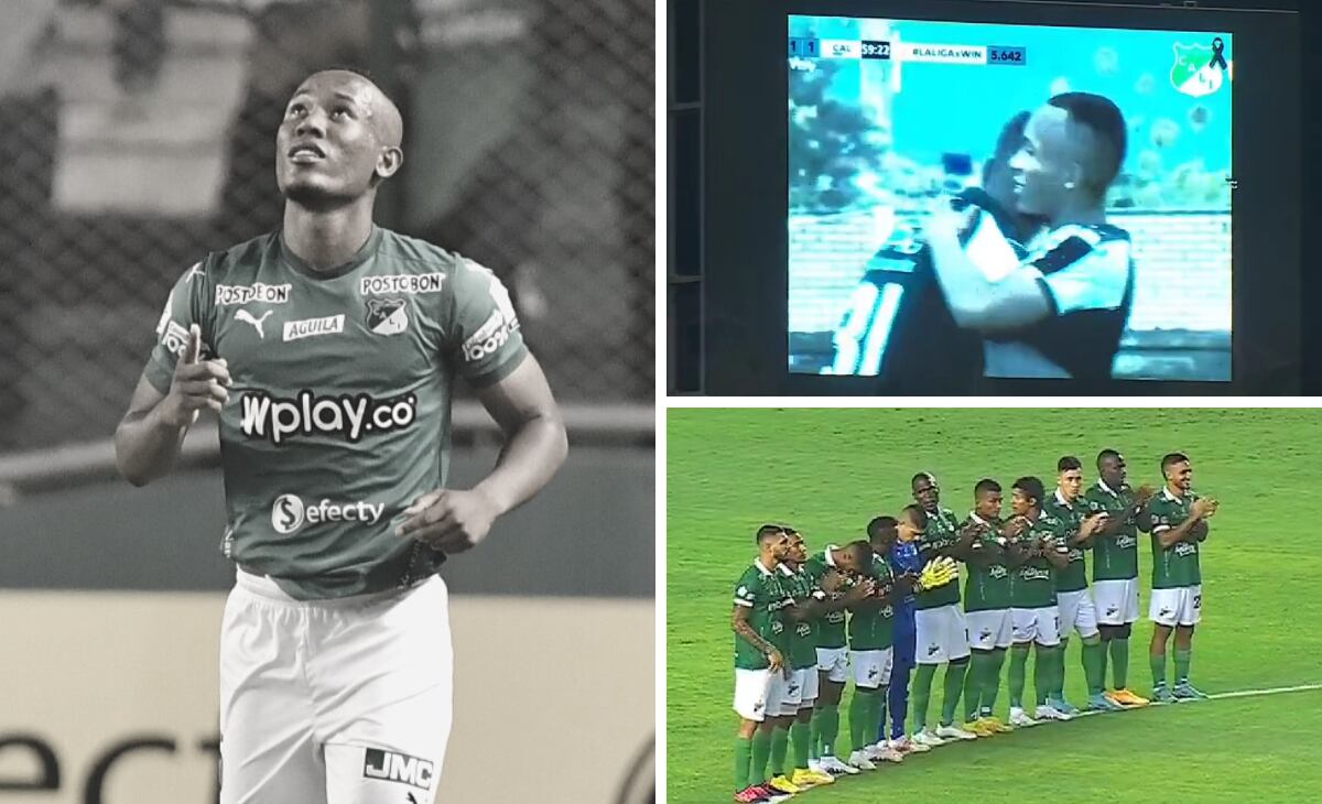 El Deportivo Cali rindió un emotivo homenaje por la muerte Andrés Balanta.