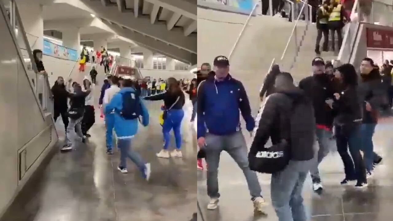 La bochornosa escena se presentó al interior del estadio.