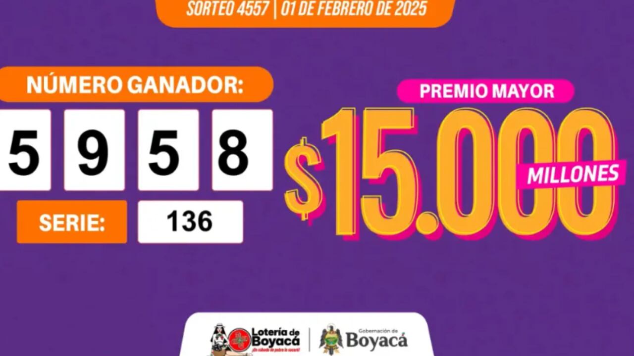 Lotería de Boyacá sorteo 1 de febrero 2025