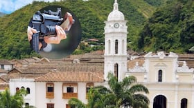 Municipio de El Carmen, en Norte de Santander, y una imagen referencia de un disparo de fusil.