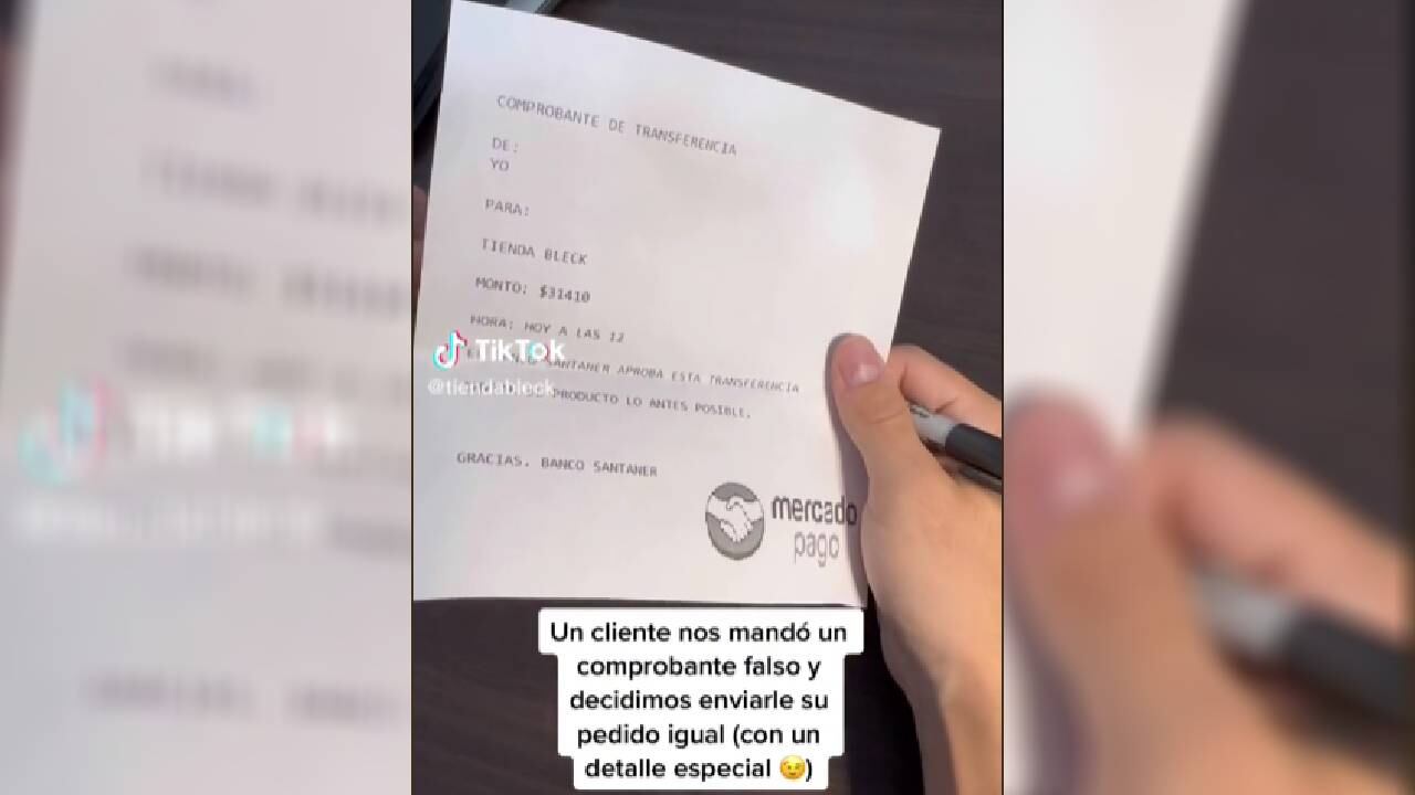 La relojería imprimió el comprobante falso y, en ese mismo, envió una nota a su 'cliente'.