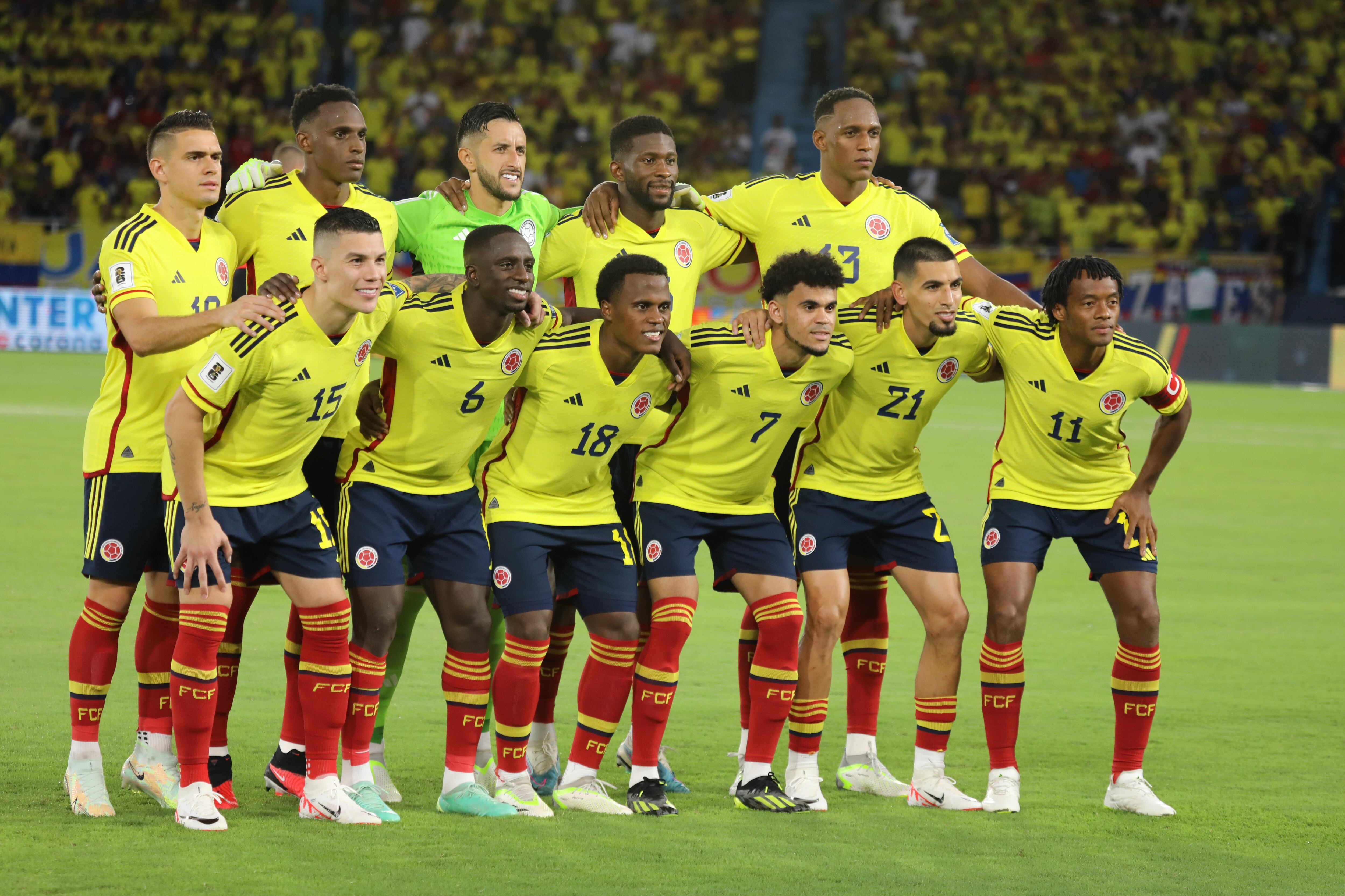 Selección Colombia previo a un partido en el Metropolitano de Barranquilla.