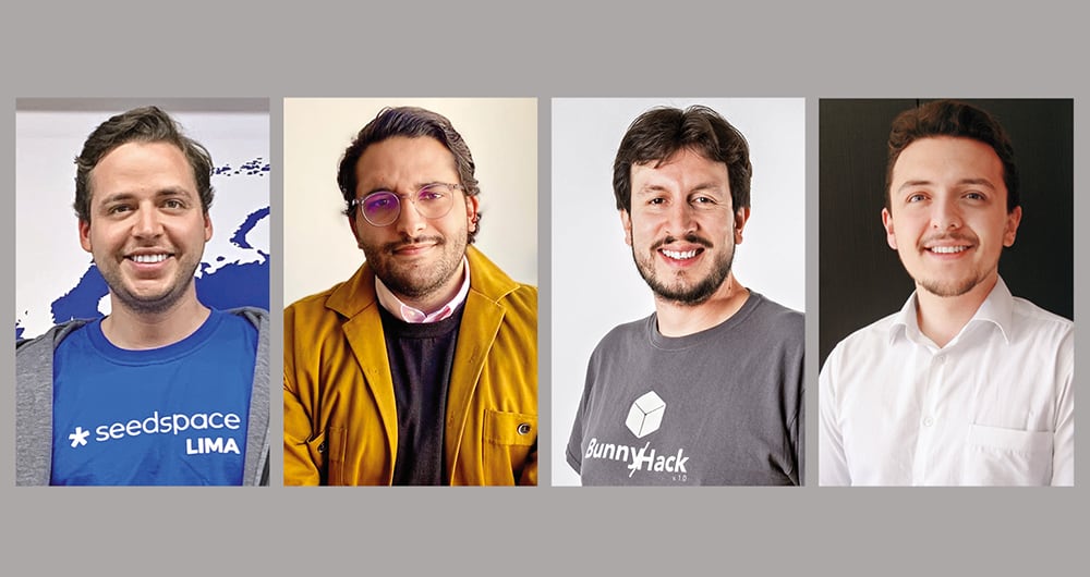 De izquierda a derecha: Santiago Ortiz, business developer Latam en Seedstars; Andrés Cano, fundador y CEO de Acanof; Alex Torrenegra, emprendedor tecnológico y fundador de Torrenegra Accelerator; y Santiago Rojas, fundador de Cube Ventures.