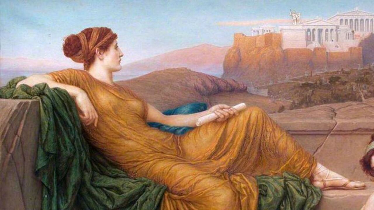 "Aspasia en el Pnyx" por Henry Holiday, 1888. Cortesía de BBC Mundo