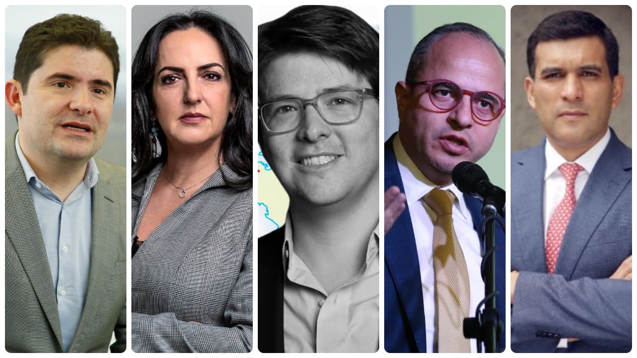 Luis Felipe Henao, María Fernanda Cabal, Miguel Uribe Turbay, Juan Espinal y Julián Quintana.