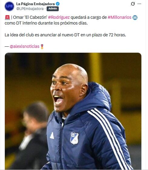 Pantallazo X: @LPEmbajadora