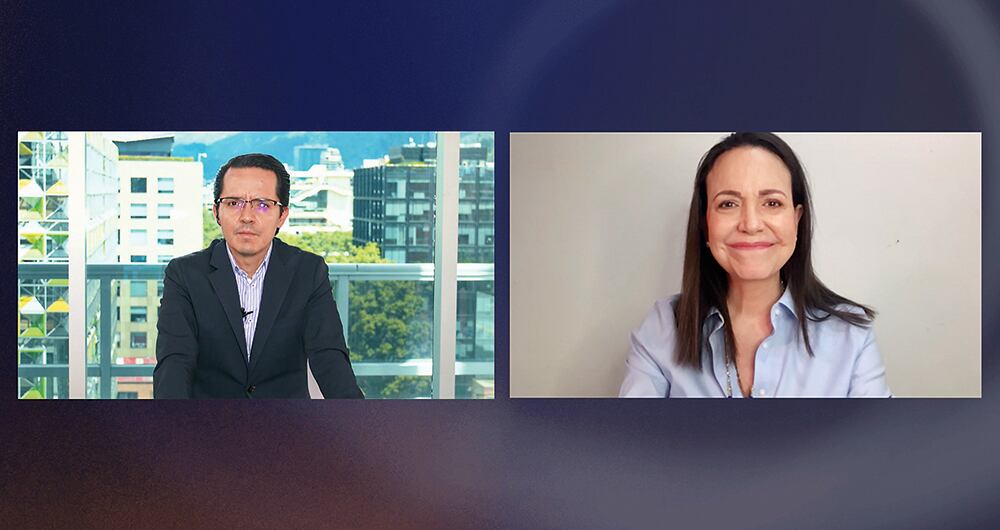   En entrevista con el director de SEMANA, Yesid Lancheros, María Corina Machado dijo: “Nosotros creemos en una transición pacífica y ordenada”.