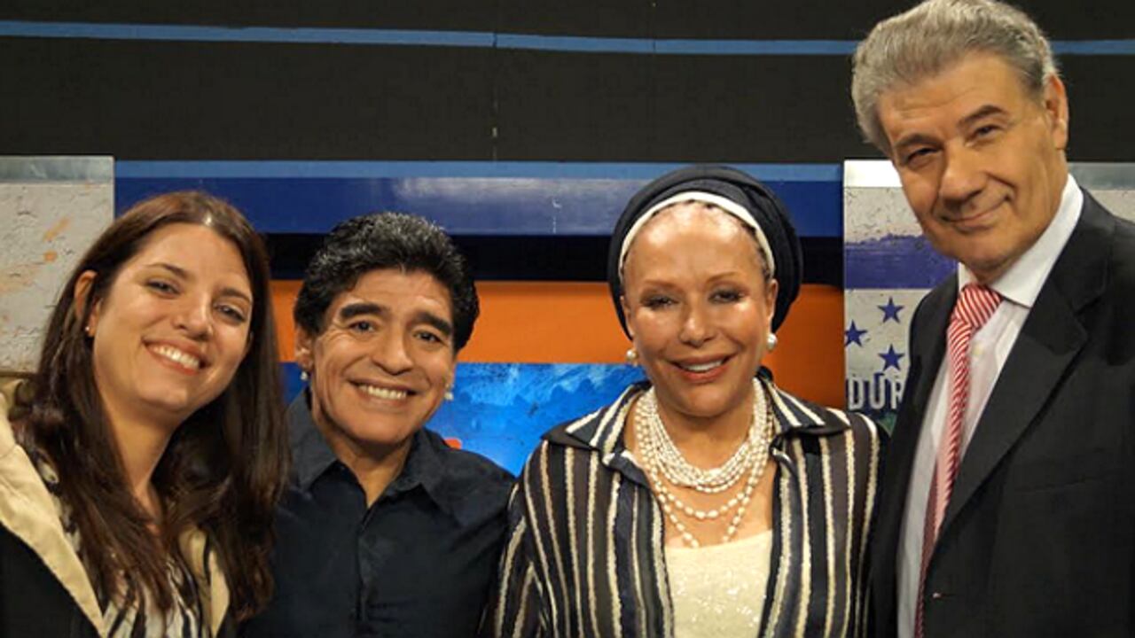 Piedad Córdoba fue invitada al programa 'De Zurda' de Telesur, que presentó desde el Mundial Brasil 2014 el exjugador argentino Diego Armando Maradona.