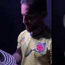 El colombiano se mostró orgulloso y lució un sombrero vueltiao en su presentación en el Mundial Qatar 2022.