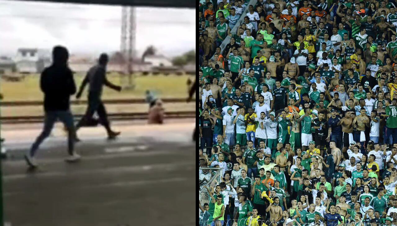 Hinchas de Racing de Avellaneda y Deportivo Cali se enfrentaron por tercera vez en Argentina.