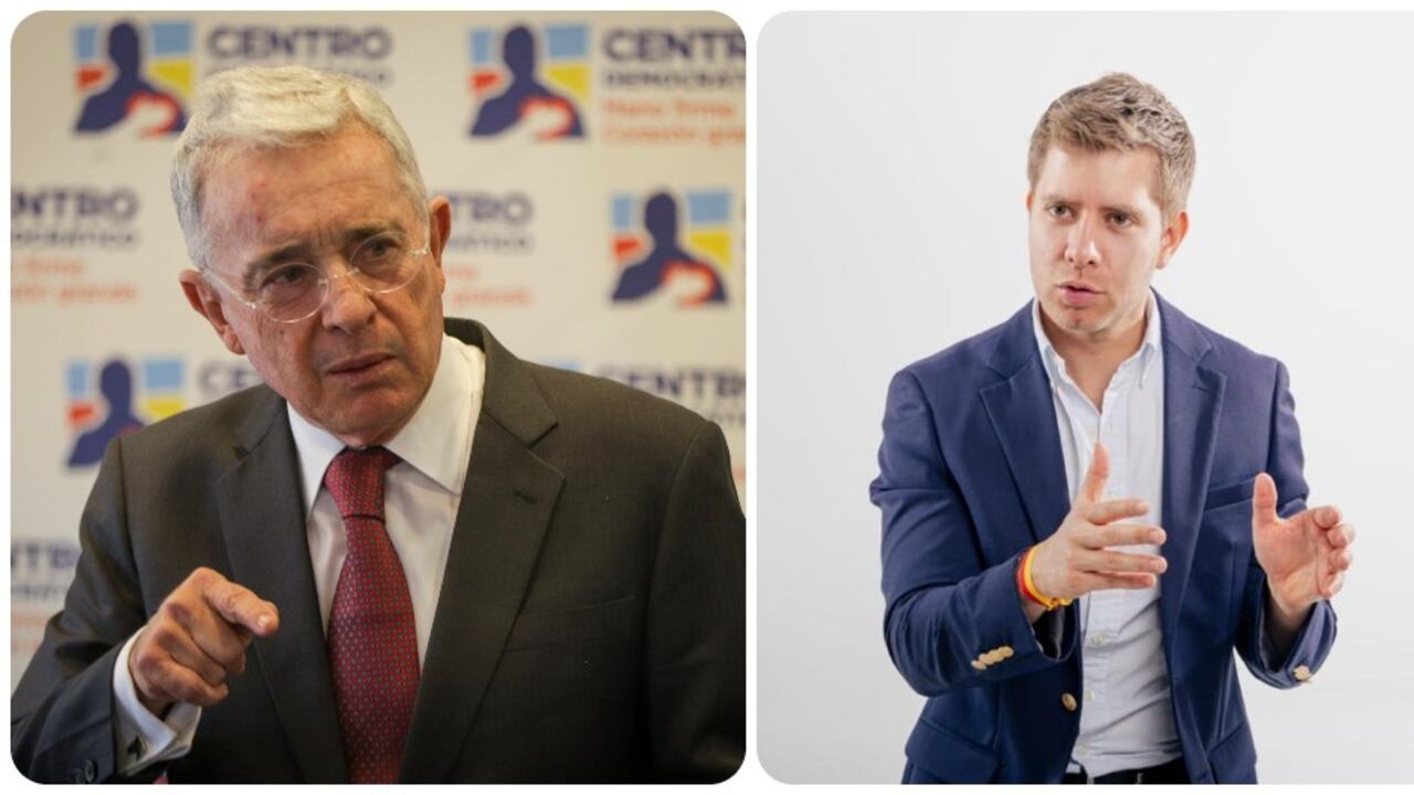 Álvaro Uribe y el activista Josías Fiesco.