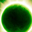 Ilustración de un Sol de color verde.