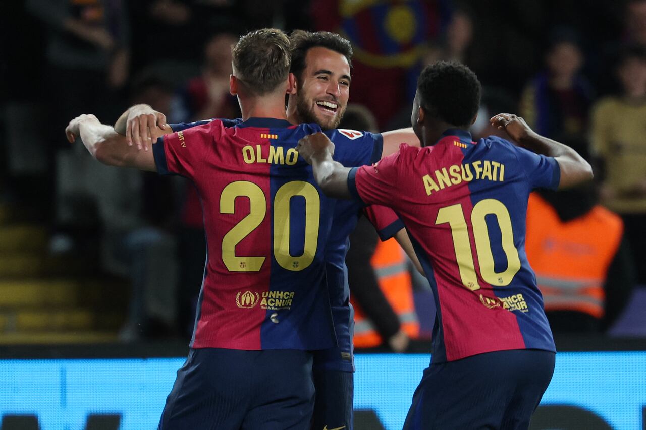 Barcelona celebra su gol más reciente en LaLiga
