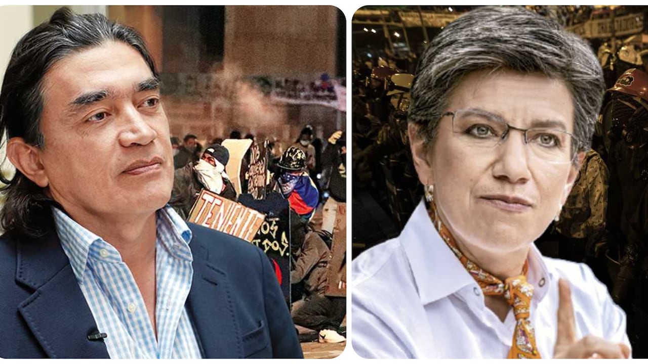 El senador Gustavo Bolívar y la alcaldesa Claudia López.