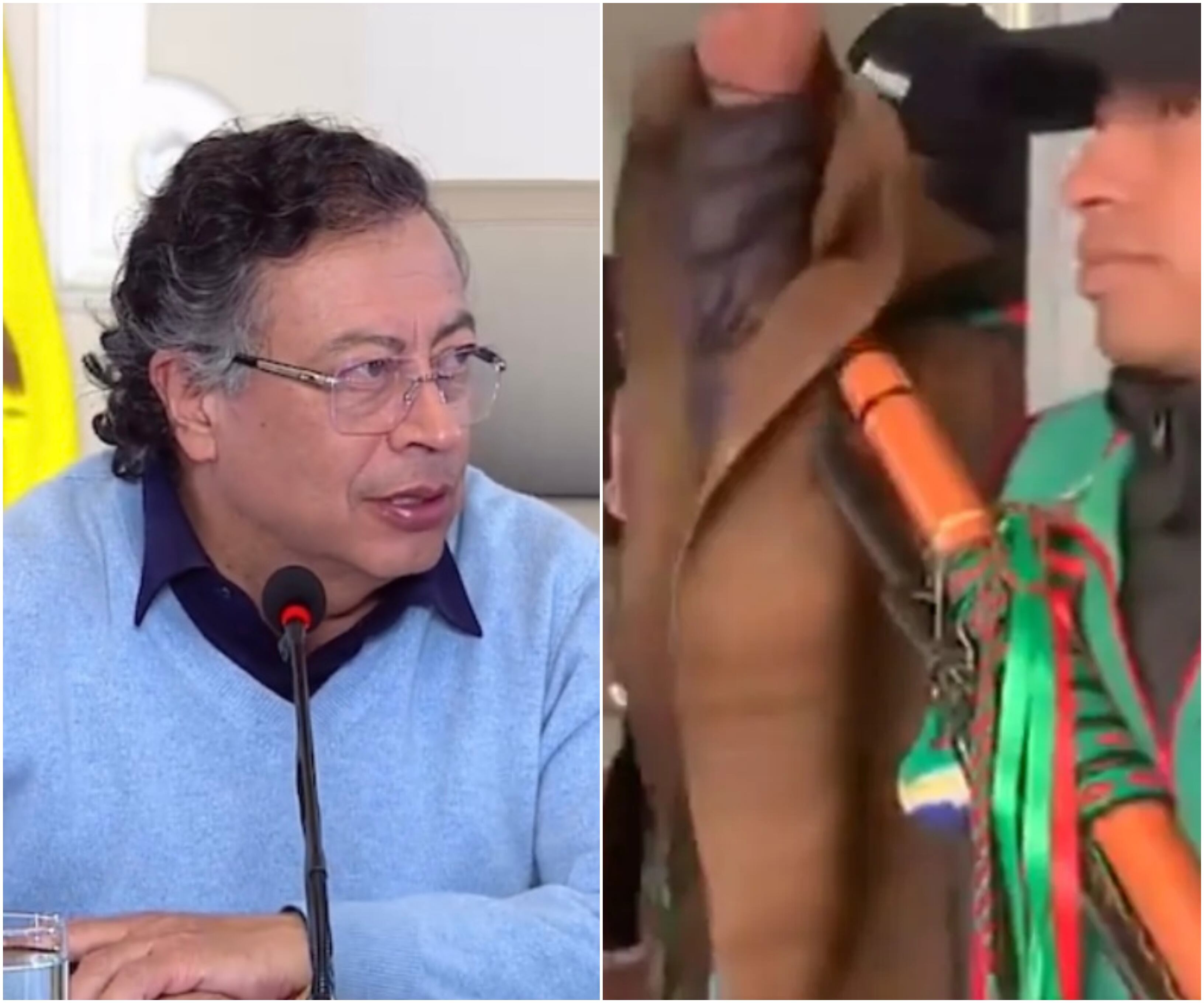 Gustavo Petro e indígenas en la Universidad Nacional