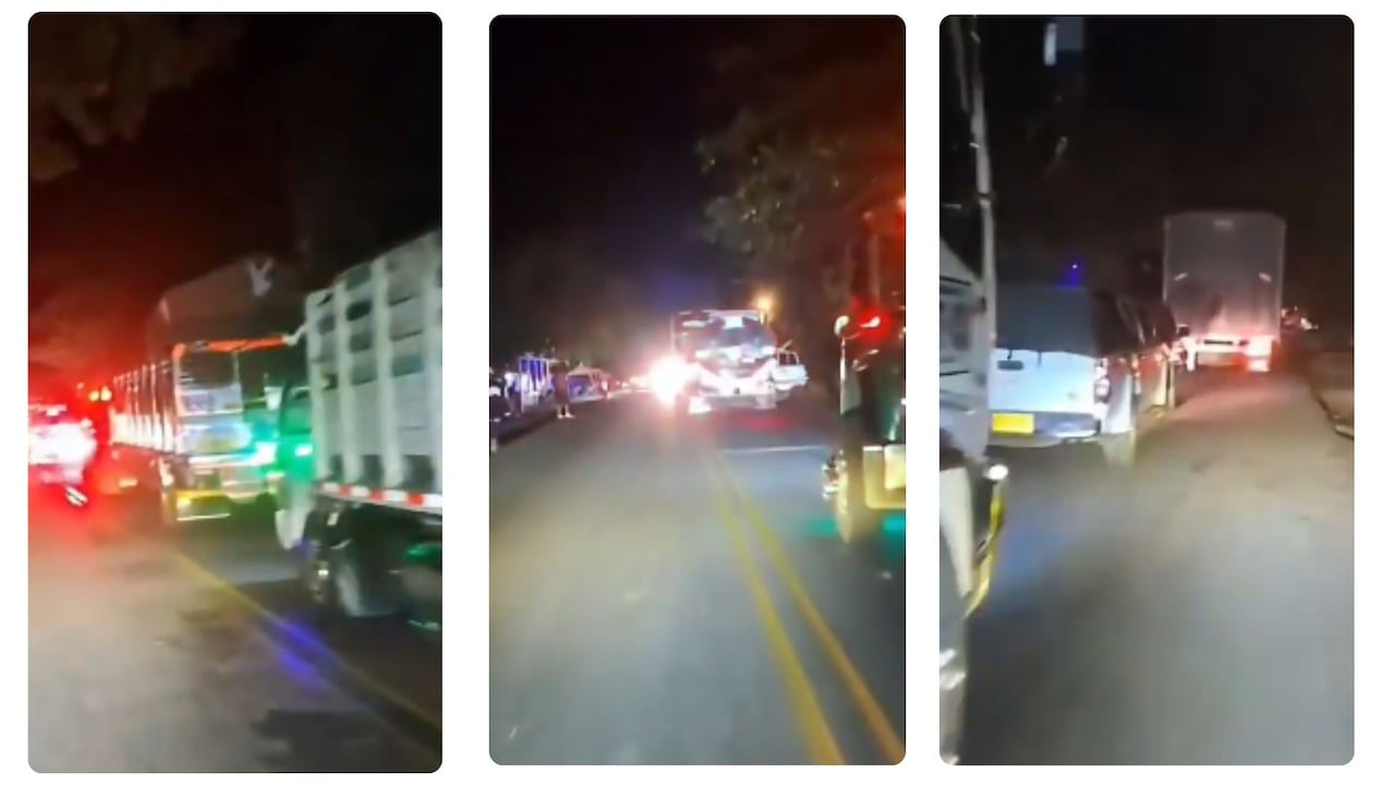 Cierre de la vía Panamericana en el sector de El Estrecho, Patía, tras el ataque registrado contra una unidad militar.