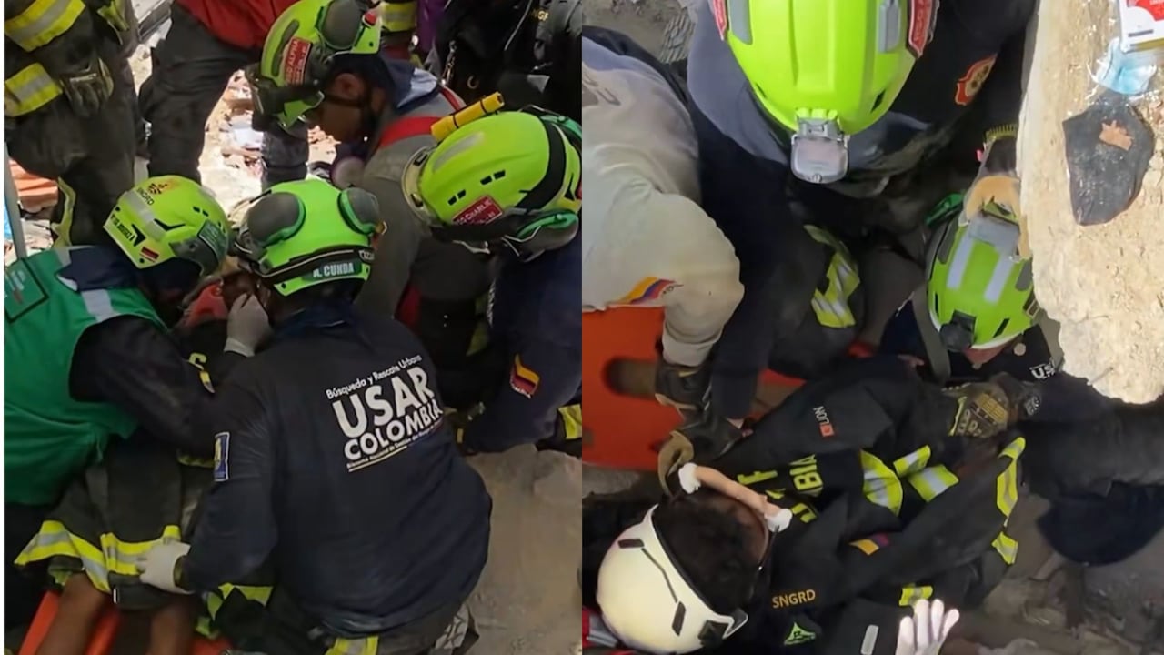 El menor fue llevado a un centro asistencial tras ser extraído de los escombros.