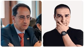 El vicepresidente José Manuel Restrepo y el caricaturista Julio Cesar González, conocido como Matador.
