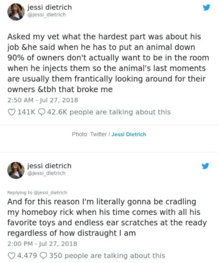 Jessi Dietrich tuiteó hace varios años, pero aún se mantiene viral su historia.