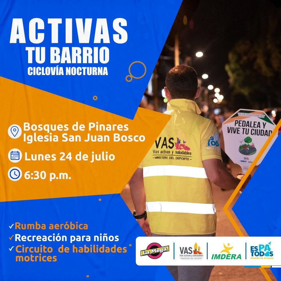 La programación se llevará a cabo en Bosques de Pinares desde las 6:30 p. m.