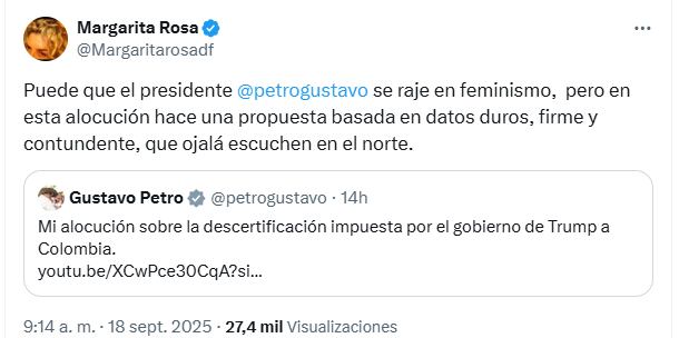 El mensaje de Margarita Rosa de Francisco.