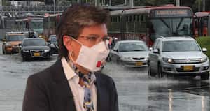 Claudia López y lluvias en Bogotá