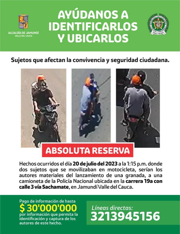 Recompensa por hecho violento en Jamundí.