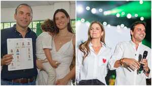 Alejandro Eder y su esposa, Taliana Vargas; Rochi Stevenson y su esposo Alfredo Varela; respectivamente los caballeros aspiran a la Alcaldía de Cali y la Gobernación del Atlántico
