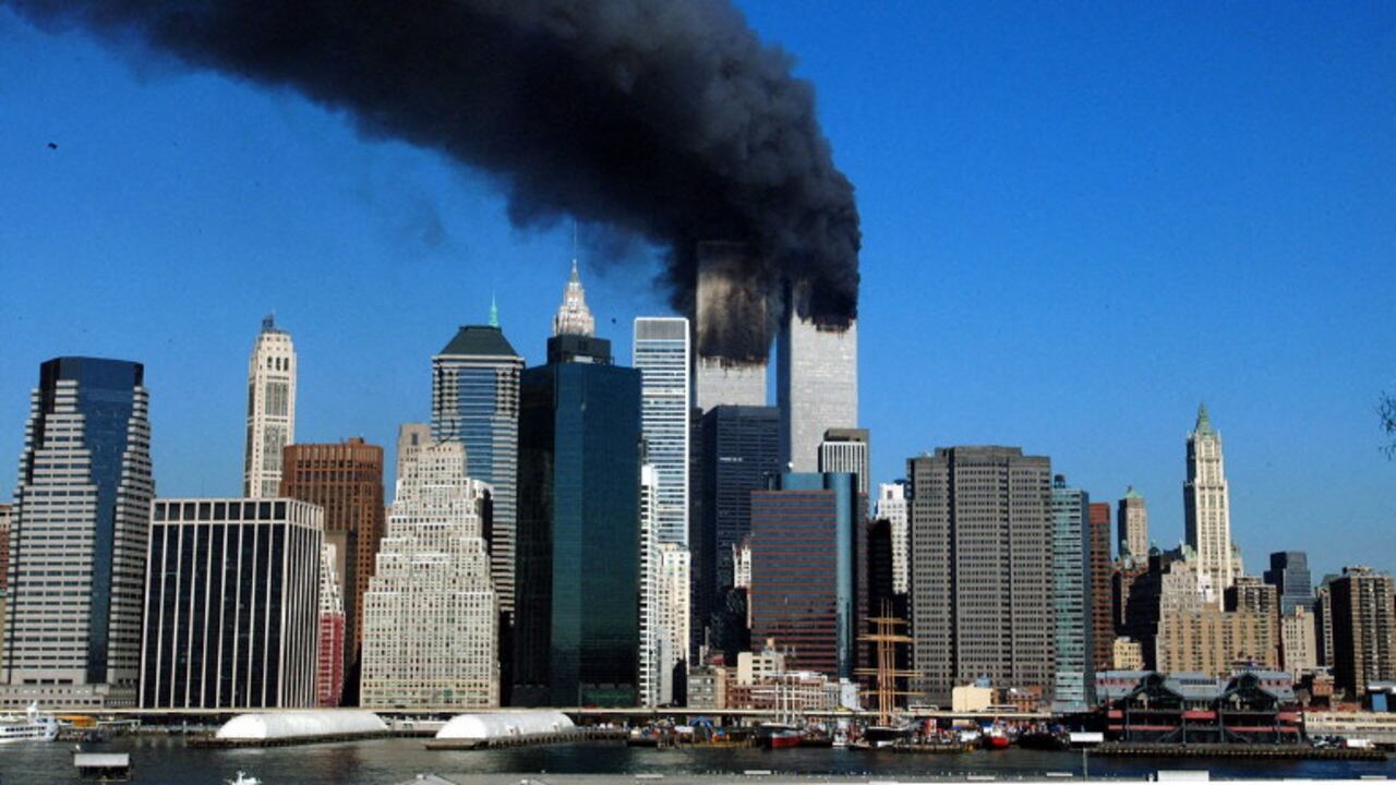 Torres gemelas en llamas tras los atentados.